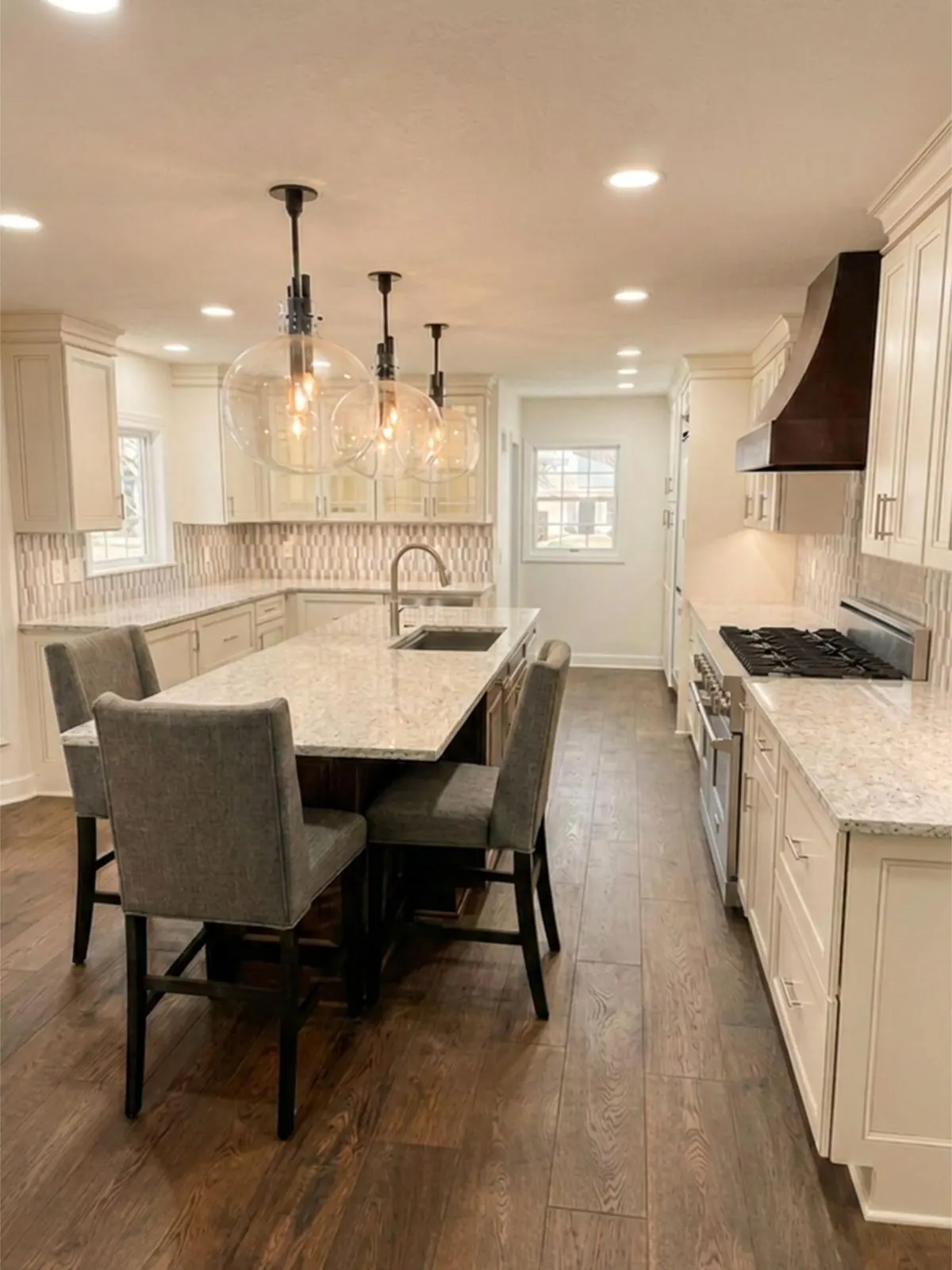 Kansas City kitchen renovation with custom cabinetry and stone countertops